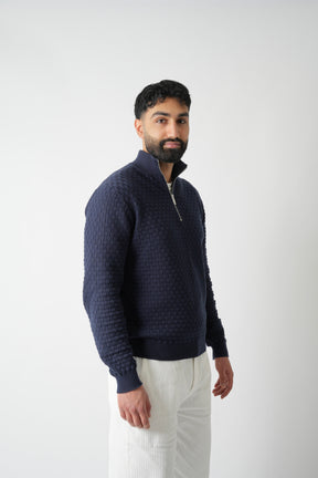 Navy Half Zipper
