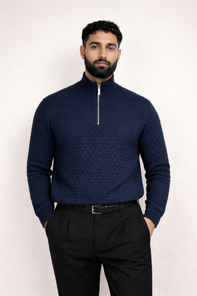 Navy Half Zipper